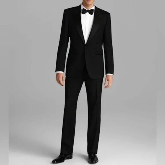 Hugo Boss Black Tuxedo Suit 2 Piece Cary/Grant Super 100 Wool Silk - Picture 1 of 12